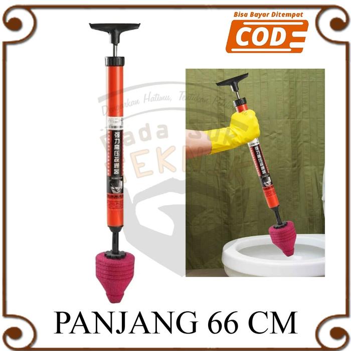 Plunger High Pressure Toilet Pompa Wc Mampet Jongkok/Duduk Pendorong Air Pipa Tersumbat