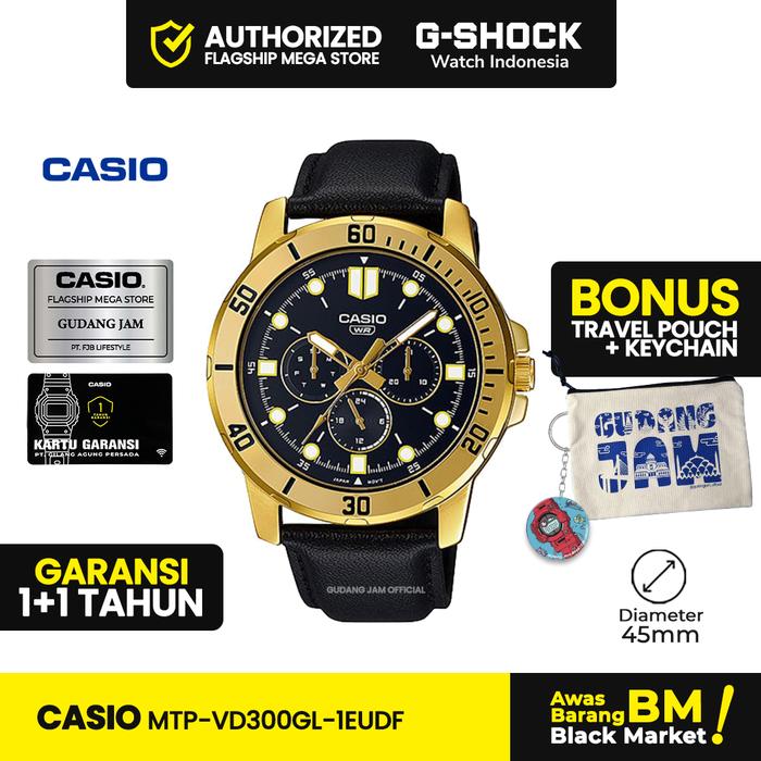 Casio General MTP-VD300GL-1EUDF | Jam Tangan Pria Cowok | Analog |Anti AIr | Original | Casio Watche