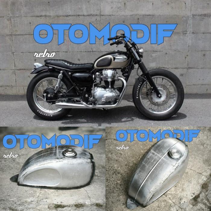 Tangki British Plat Drum Tebal + Tutup | Tangki Motor Custom British