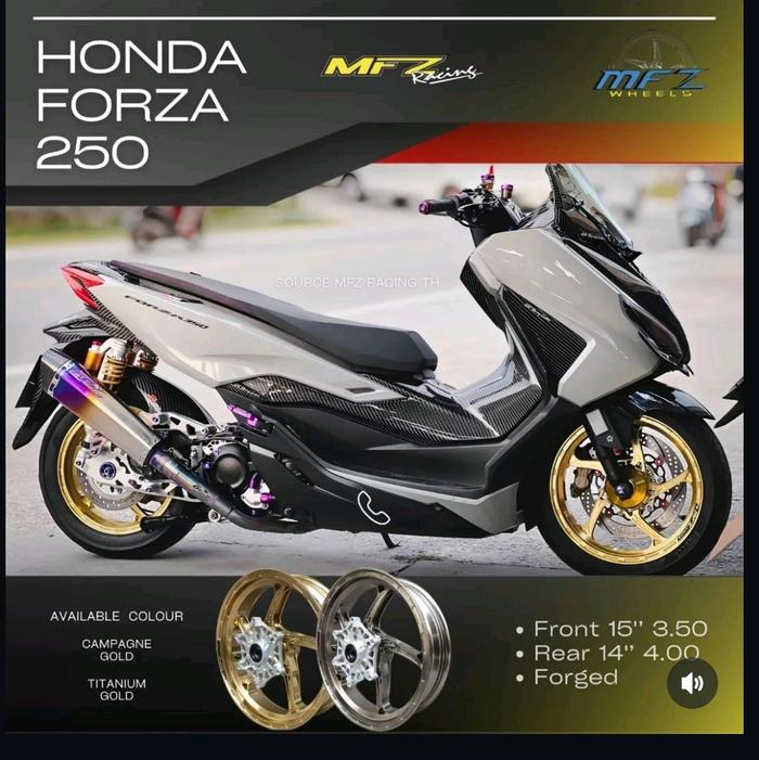 VELG FORGED MFZ HONDA FORZA 250 ALMUNIUM FORGED WHELLE 15 350 & 14 400 ORIGINAL MFZ RACING