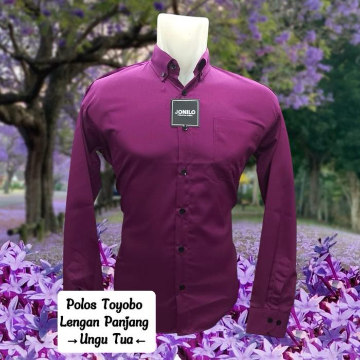 Kemeja katun toyobo polos lengan panjang by jonilo