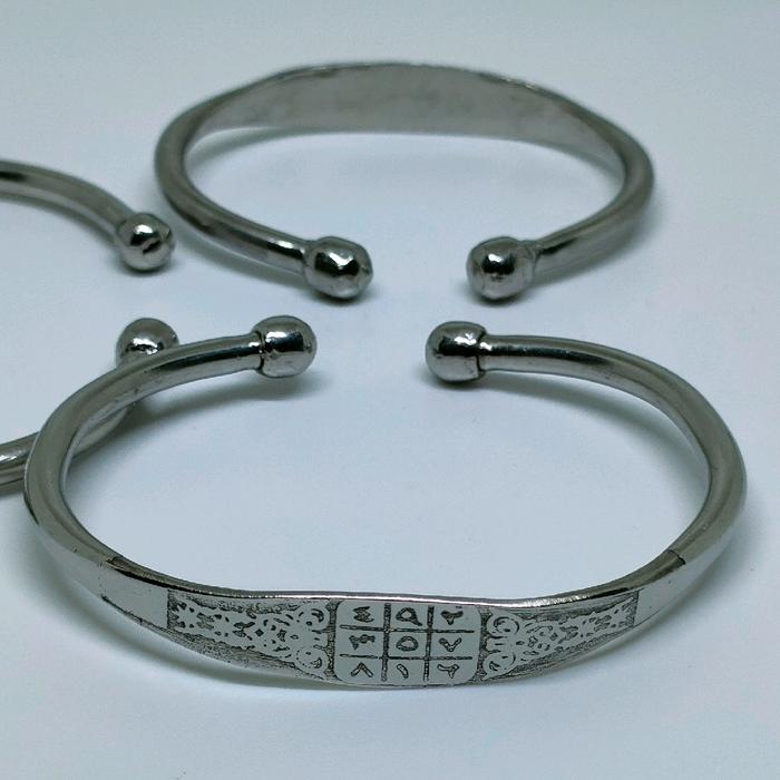 Gelang Stainless Pentol Tebal Rajah Aksara 15 / Isim 15 Pria Wanita Kecil  _ Remaja Dewasa _ Jumbo