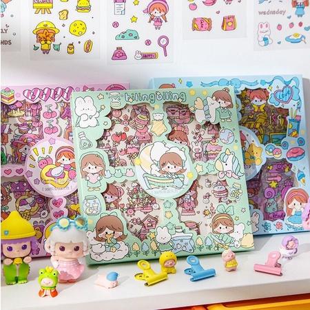 100 Lembar Stiker Motif Kartun Korea Lucu Anti Air Dekorasi Handbook Scrapbook DIY