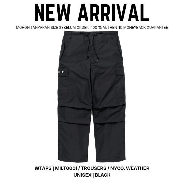WTAPS Celana Panjang Cargo Unisex MILT0001 Trousers NYCO Weather Hitam Original 100%