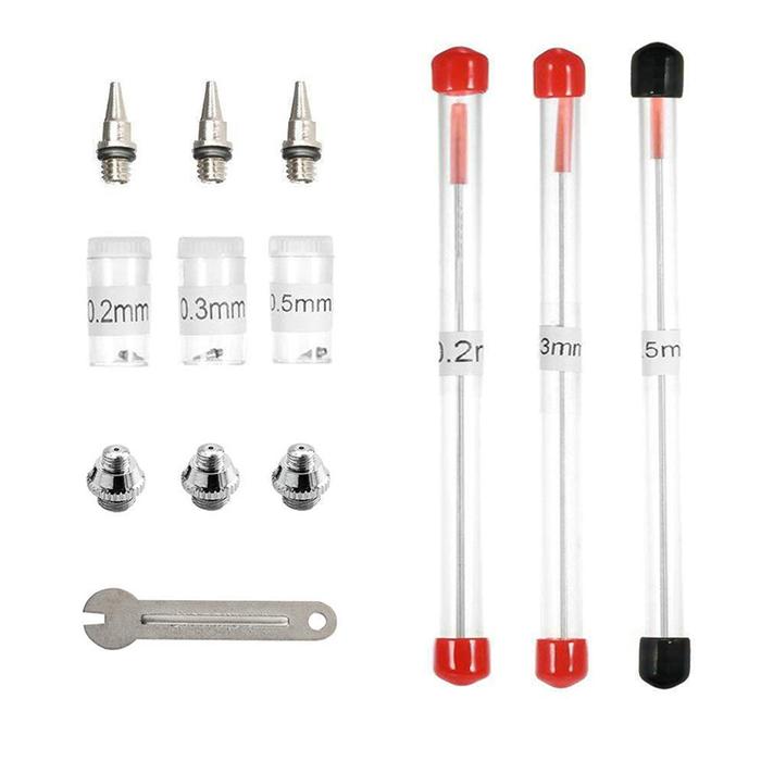 0.2-0.5mm Stainless Steel Airbrush Nozzle Airbrush Needle Nozzle Cap