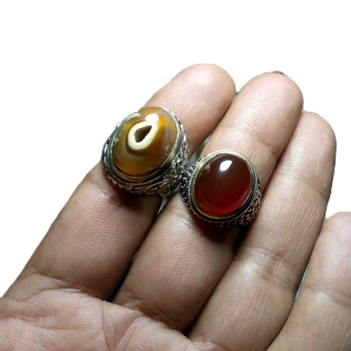 batu cincin akik natural combong dan cempaka merah