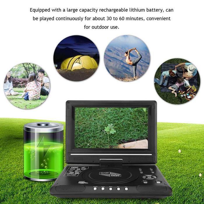 9.8Inch 16:9 Widescreen Dvd Player 270° Lcd Screen Home Car Tv Dvd Player Portable Vcd Compact Disc