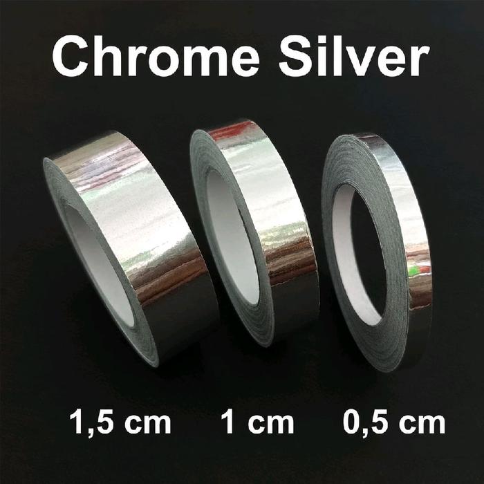 Stiker List Velg Body Sepeda Motor Matic Mobil Chrome Silver