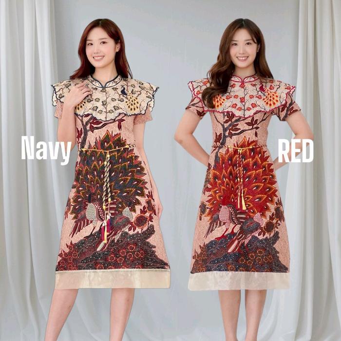 WANGXI NAVY RED DRESS PEACOCK