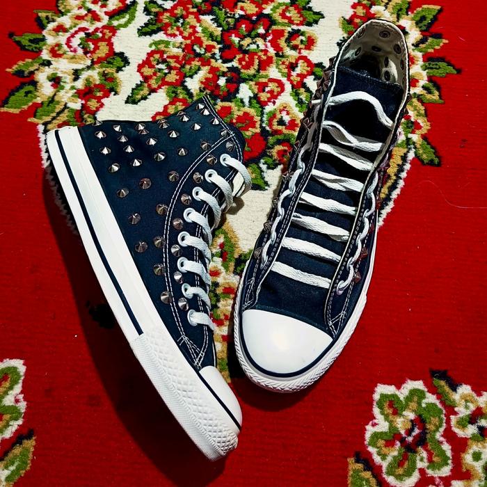 SALE!!! 41-42 CONVERSE CTAS Studded Personalizzate Con Borchie, mirip John Varvatos, VERY RARE dan L