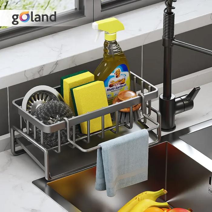 Goland Rak Sabun Cuci Piring Wastafel Rak Pengering Sponge Tempat Penyimpanan Spons Dapur Kain Lap