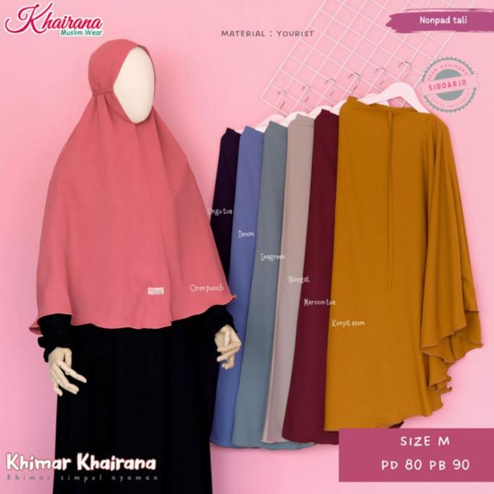 Khimar Syar'i Khairana Model Thalia Bahan Jersey Ukuran M