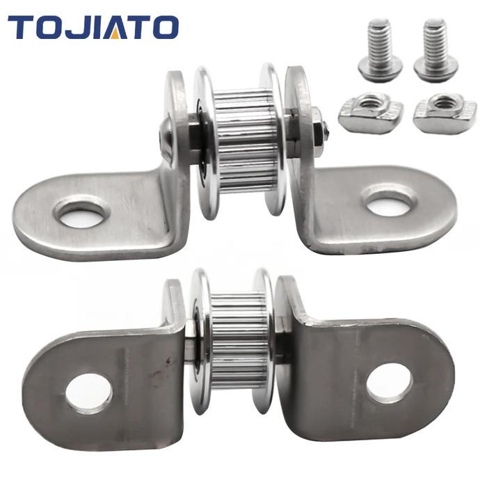 Idler Pulleys With Bracket Aluminum Flat Ldler Driven Wheel 20T 2GT 6MM Timing Belt Bearing Housing