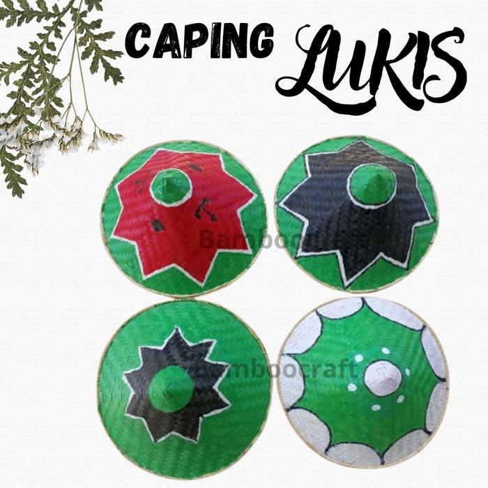caping petani / caping petani anak / topi caping lukis