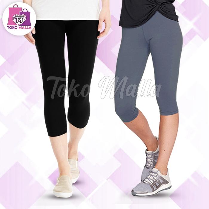 Legging Wanita Panjang 7/8 Jersy Kaos Setreet Polos Lejing  Celana Rangkepan Dalaman Ketat Sport Str