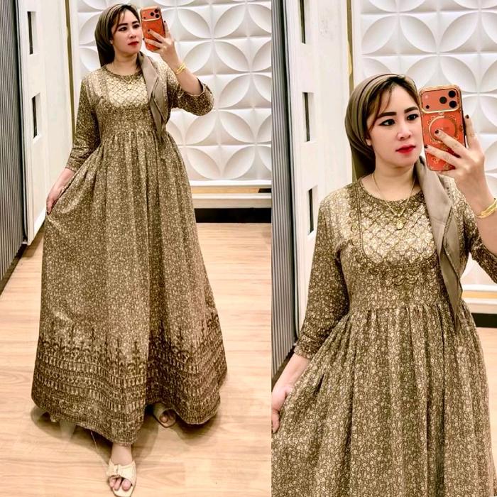 Gamis Hindi hanura terbaruuu cantik