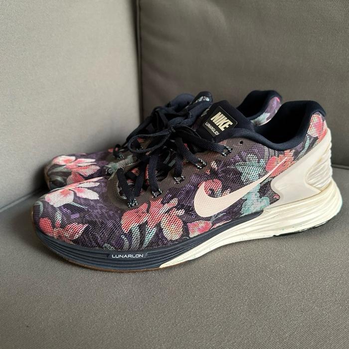 Nike Lunar Glide 6 mens running shoes used second garden plants floral design Sneakers Pria Casual S
