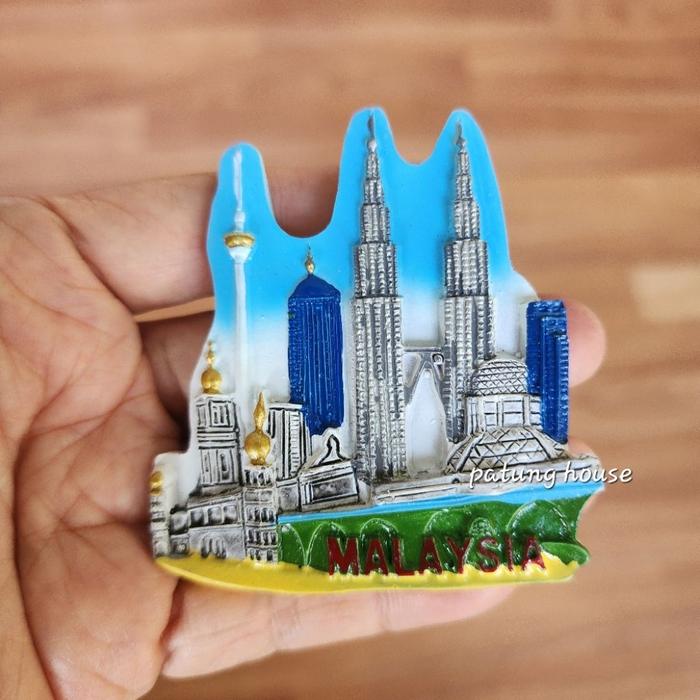 Fridge Magnet Tempelan Kulkas Souvenir Malaysia Biru Blue