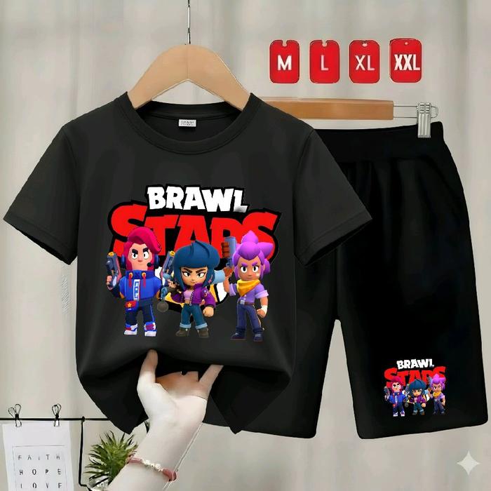 Stelan Anak Brawl Star Untuk Usia 2-10 Tahun / Setelan Baju Anak Brawl Star Karakter Game
