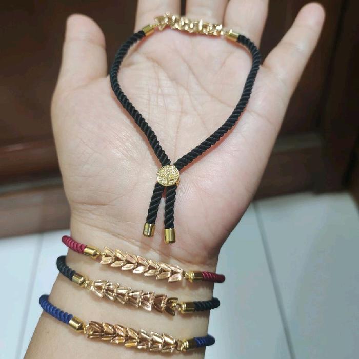 gelang pandora/simer Tali serut,  model simpel dan elegan mirip emas asli