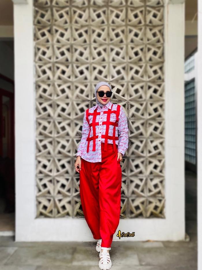 Sacoll ARNIZ one set  Celana  Baju Wanita  Bahan Katun Printing by sacoll