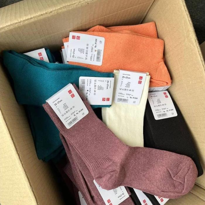 KAOS KAKI UNIQLO SOCKS JAPAN KAOS KAKI POLOS BASIC WARNA II keples starshop
