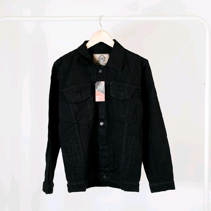 Jaket Jeans Pria 424 Warna Hitam Mustrad Army Hitam Marron Bahan Denim Sandwash