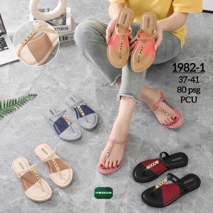 SANDAL JEPIT WANITA TALI GOLD MOREGO 1982-1 Sendal