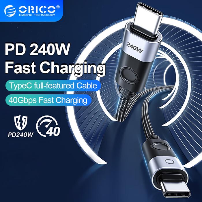 ORICO 240W USB C Cable Fast Charging Cord 40Gbps Data Transfer