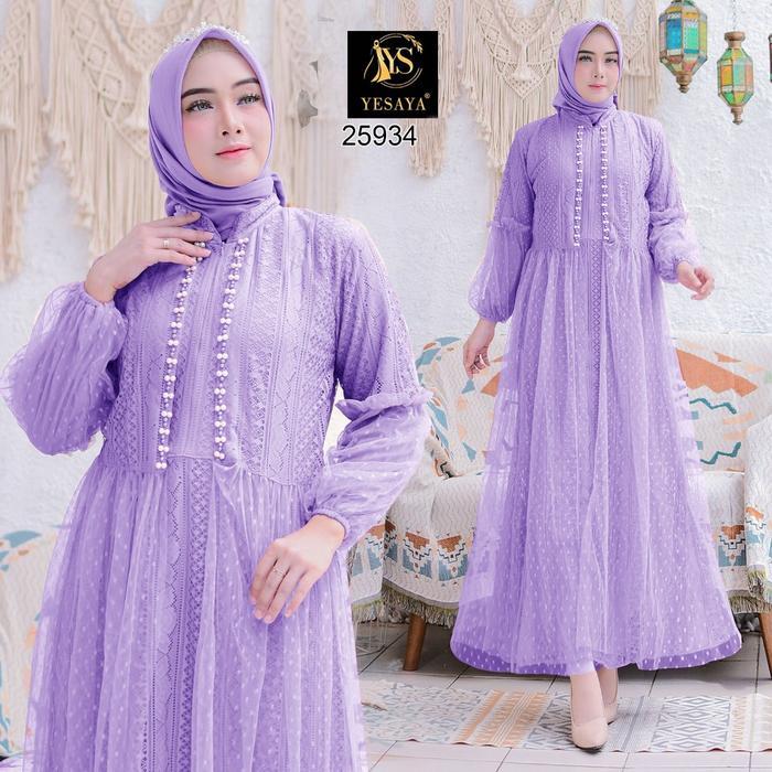 YESAYA 25934 MALIKA - GAMIS BROKAT MALIKA IMPORT BUSUI FRIENDLY 26136 JUMBO
