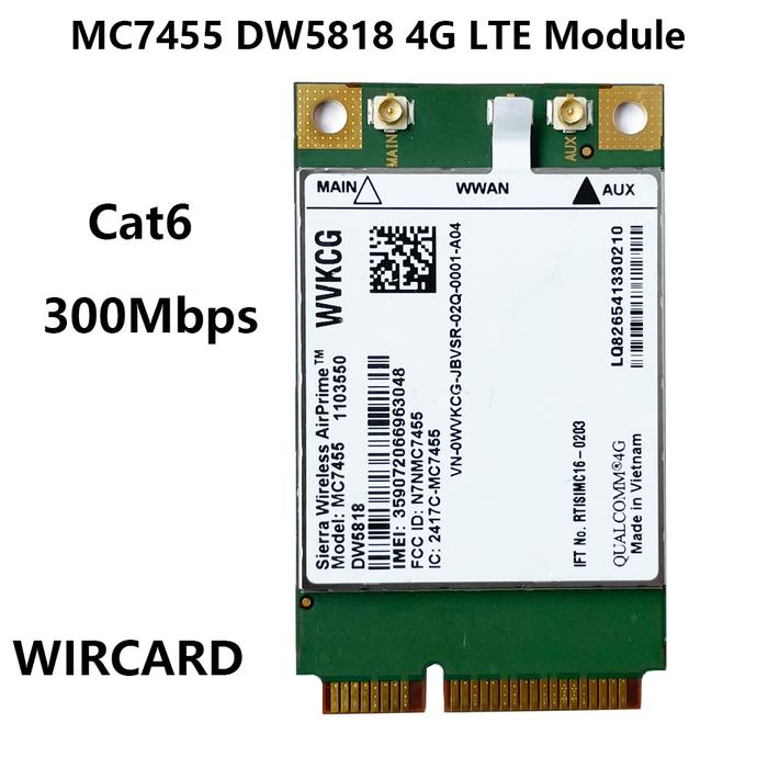 MC7455 DW5818 WVKCG LTE 4G Card mini PCI-E FDD-LTE 4G Module Cat6