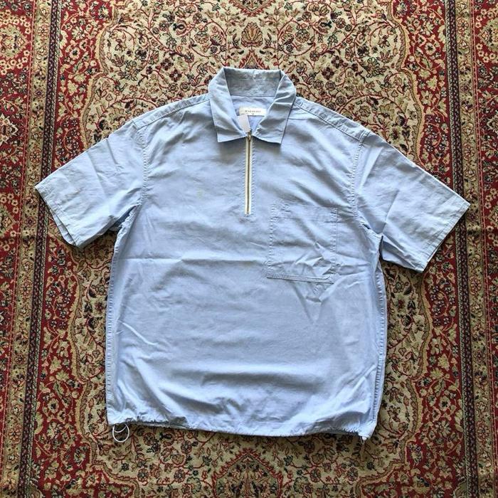 Jaket Mind bridge pullover half zip short shirt oxford  outer jacket H588