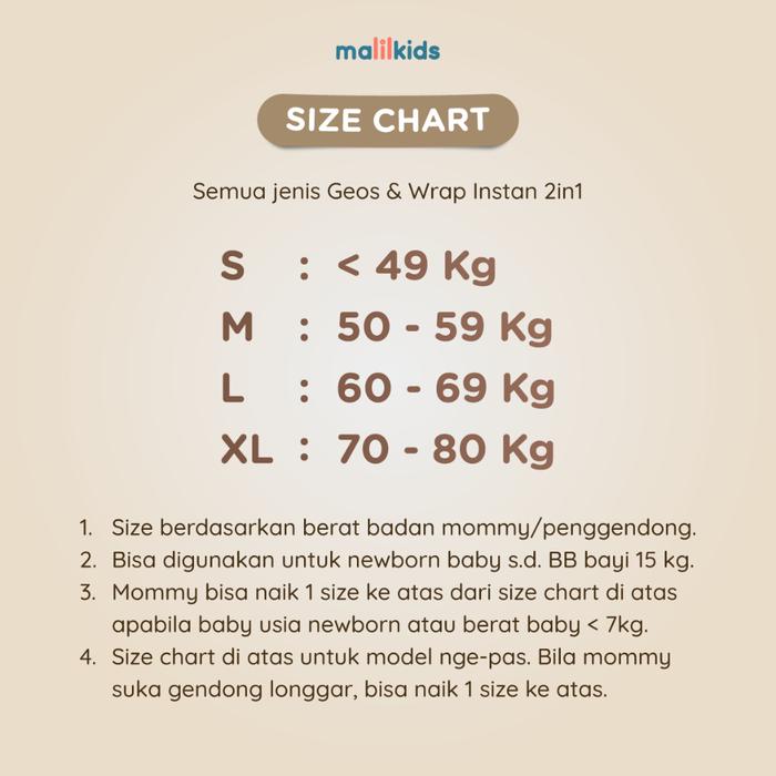 Malilkids Gendongan Bayi Instan Geos Premium