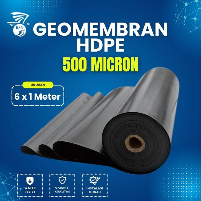 HDPE Geomembrane 500 Micron Harga Per Ukuran 6 Meter x 1 Meter (Anti Bocor, Tahan UV, Kuat & Aman)
