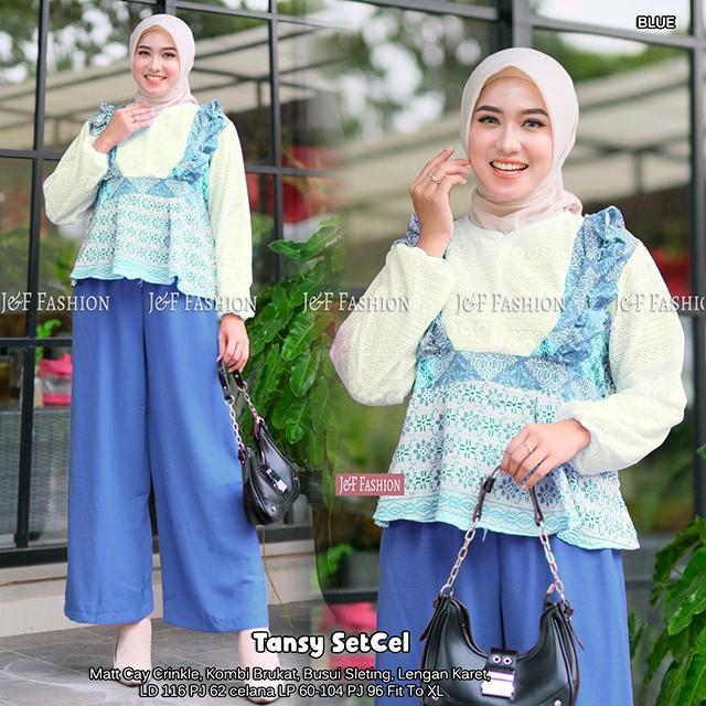 Setelan Baju Wanita Terbaru Kekinian Terbaru Tansy Set Cel Premium Adem