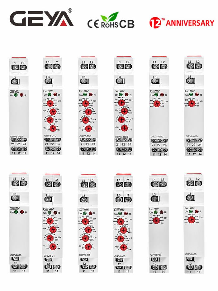 GEYA 3 Phase Voltage Protection Relay Phase Sequence Phase Failure