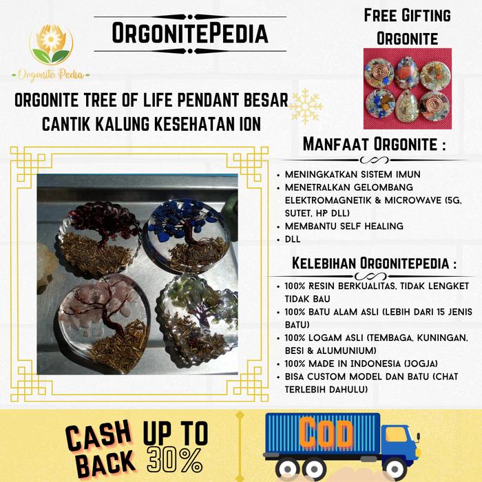 ORGONITE TREE OF LIFE PENDANT BESAR CANTIK KALUNG KESEHATAN ION