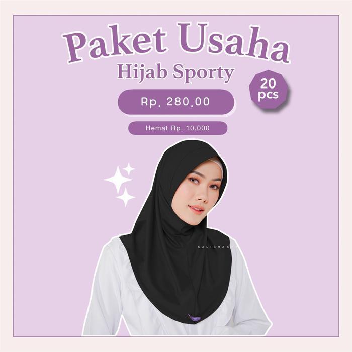Paket Usaha Jilbab Instan Hijab Standar Kerudung Panjang Muslim Sporty 1 Kodi / 20 pcs Special Pric