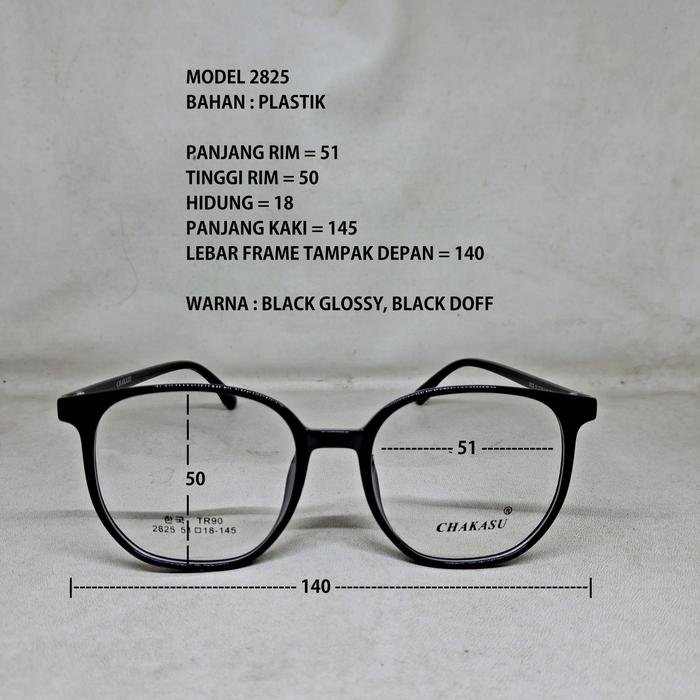 FRAME KACAMATA 2825 PLASTIK PRIA WANITA MUKA SEDANG BESAR