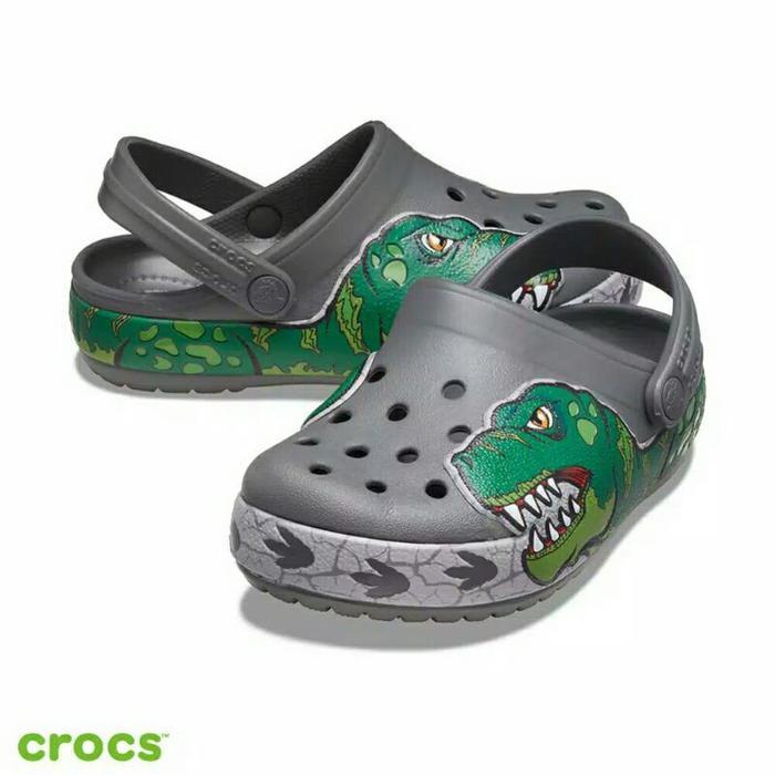 sale Sandal Crocs Anak LED Crocslight Dinosaur Original Junior Termurah