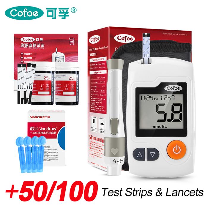 Cofoe Yili Blood Glucose Meter & Test Strips & Lancets Needle