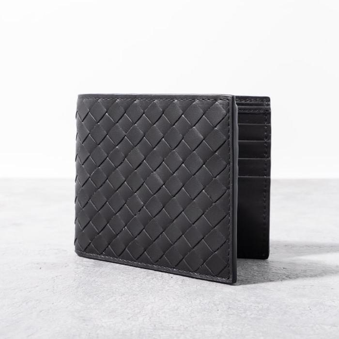 BOTTEGA VENETA Intrecciato bifold men wallet Ardoise