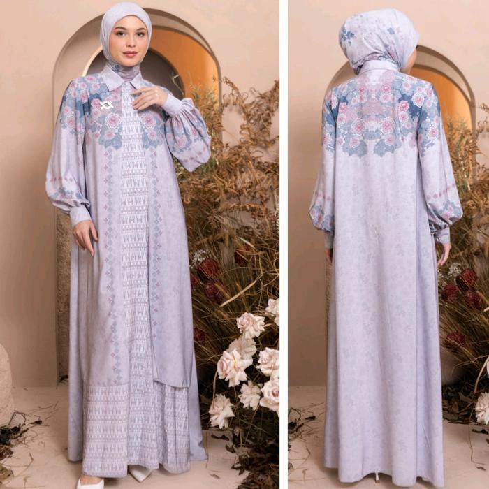 Gamis Biru - Gamis Lilac - Gamis Ungu - Dress Lilac - Gamis Motif - Gamis Premium - Gamis Jumbo - Ga