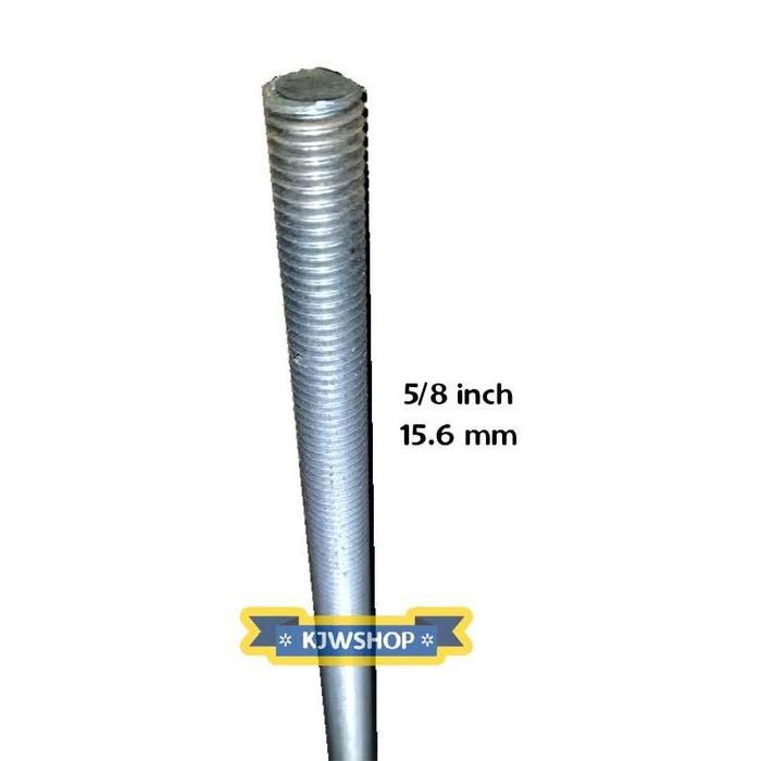 Baut Full Drat 1 m As Long Drat 1 meter Baut 5/8 inch As Drat Penuh