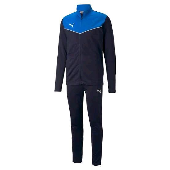 Jaket Tracksuit Puma Men Individual-Rise Suit Set Blue Navy - 65753402