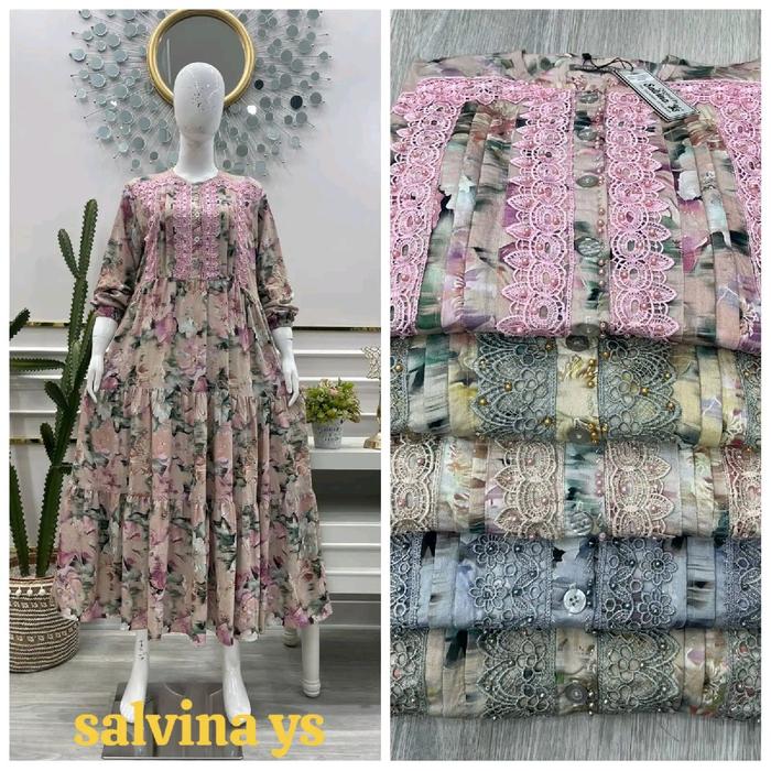 GAMIS MIDI SALVINA YS MOTIF Kancing