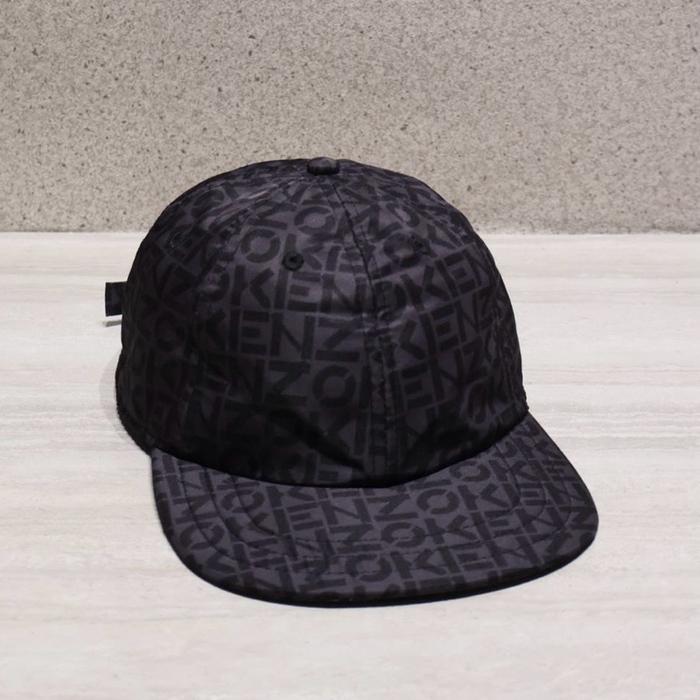 Kenzo monogram logo snapback cap in charcoal