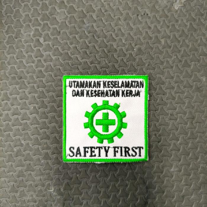 Logo Bordir Safety First K3 Kotak / Logo Safety First K3 / Bordir Logo Safety First K3 / Bordir Safe