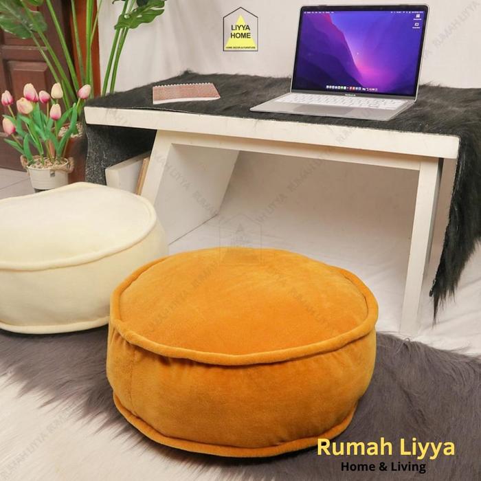 RumahLiyya Bantal Bulat Lesehan Duduk Lantai Cafe Jumbo Empuk Premium Uk.45x15
