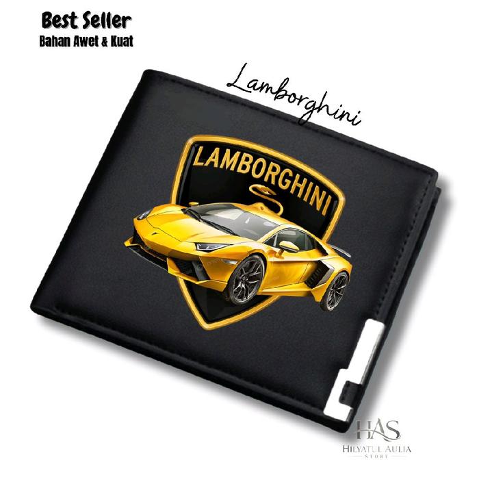 Dompet Lipat Lamborghini | Dompet Karakter Lamborghini | Dompet Anak Lamborghini Bahan Premium